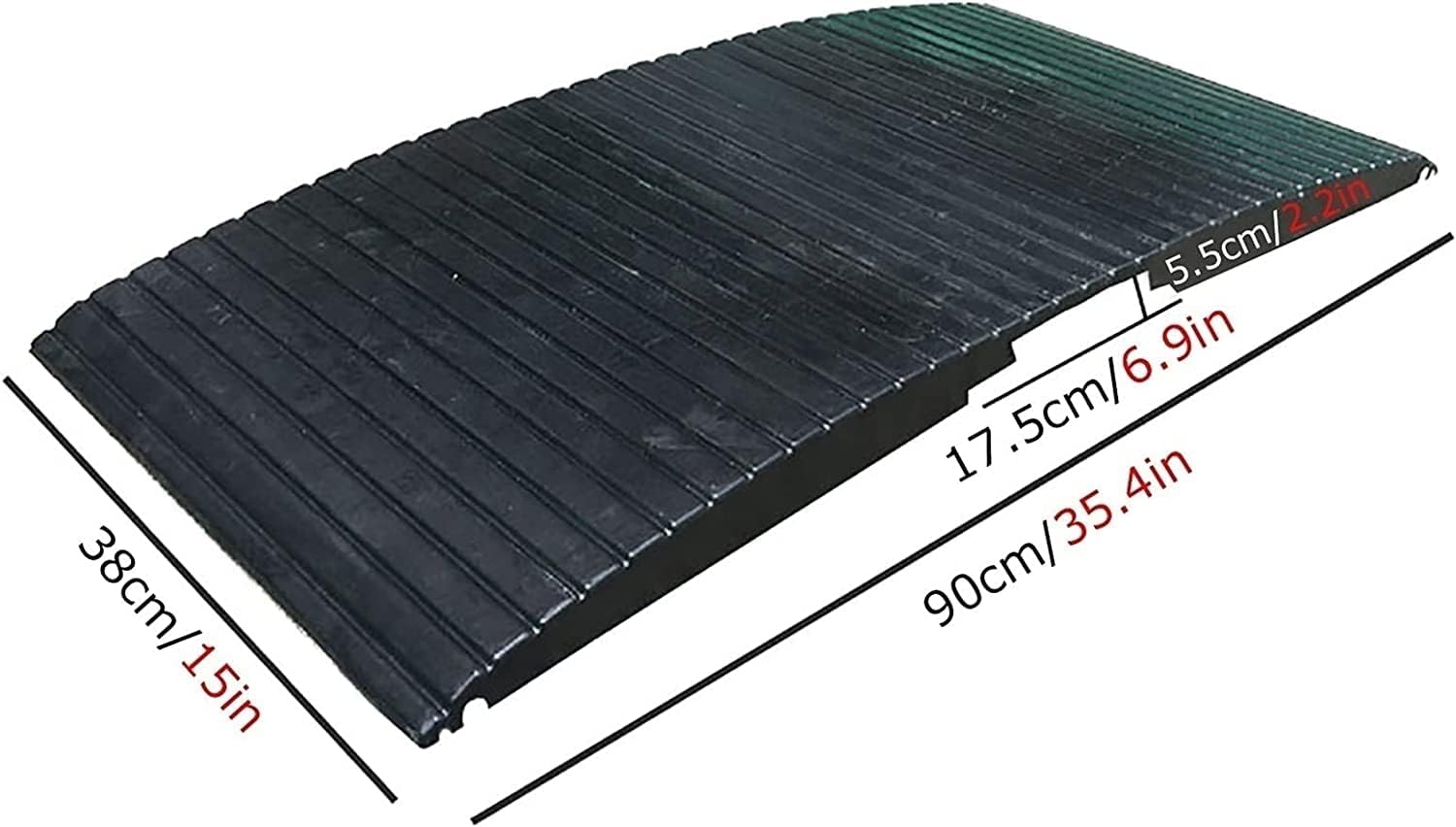 2 Pack Rubber Threshold Ramp, Home Entry Wheelchair Transition Ramp, Mobility Bridge Ramp for Driveway/Sidewalks, Door Ramp for Walkers/Hand Truck