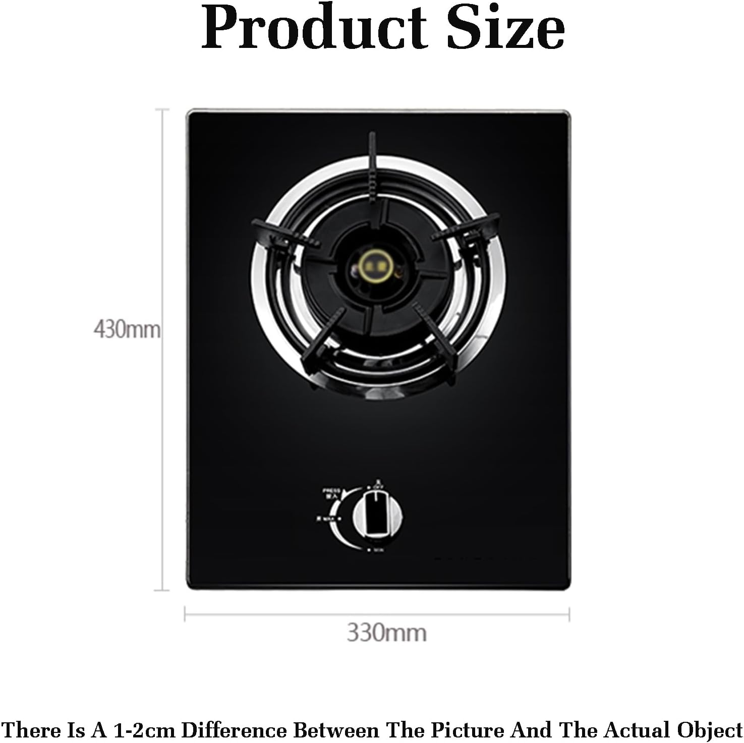 Gas Stove 1 Burner,4.2KW Gas Cooker,Gas/LP Gas Conversion Stove,Tempered Glass Cast Iron Pot Rack,with Flameout Protection,for Home Kitchen(LPG)