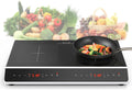 Desktop Double-Head Induction Cooker, 24'' Induction Cooktop with 2 Burners With Led Touch Screen With Child Safety Lock and Timer