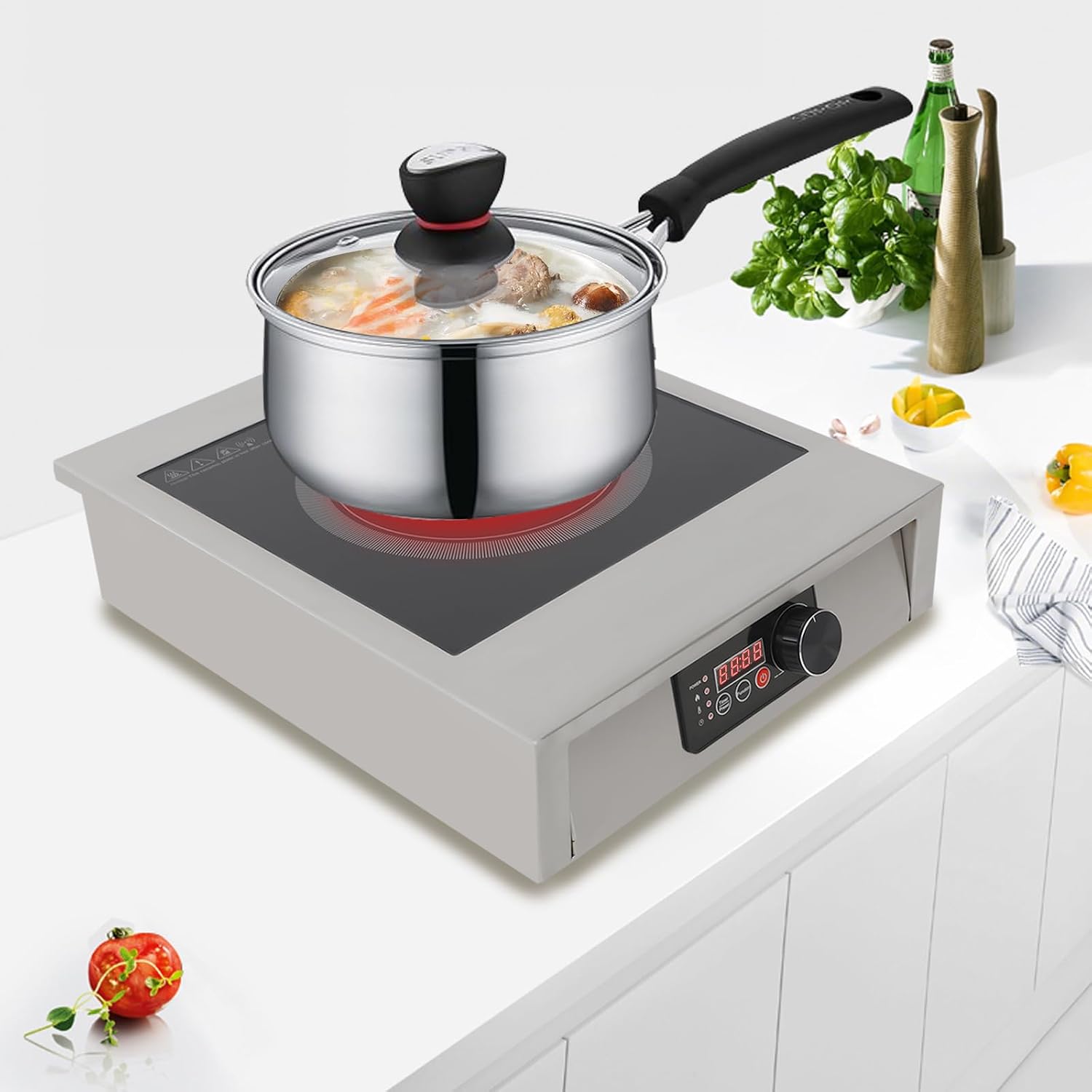 Induction Cooktop, 3500W Portable Grade Countertop Burner, Cooktop Electric Stove With LED Display for Dorm Rooms, Home Kitchen RVs Cooking