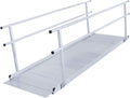 8' Wheelchair Ramp for Home Steps, 850 lb Capacity, Handrails, Non-Slip, Entry Access for Mobility Scooters, Power Chairs, Silver Spring