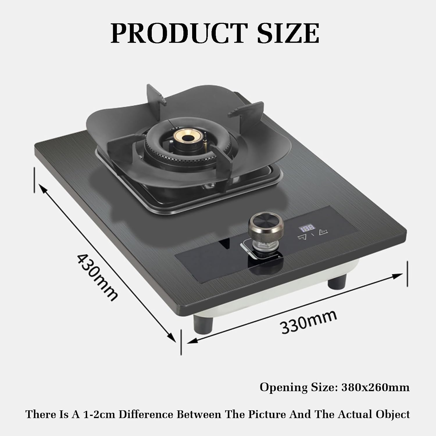 Gas Cooktop Single Burner,Kitchen Counter Top Stove 5.2KW Gas,Independent Timer Both Sides,with Flameout Protection,for Home Kitchen(NG)