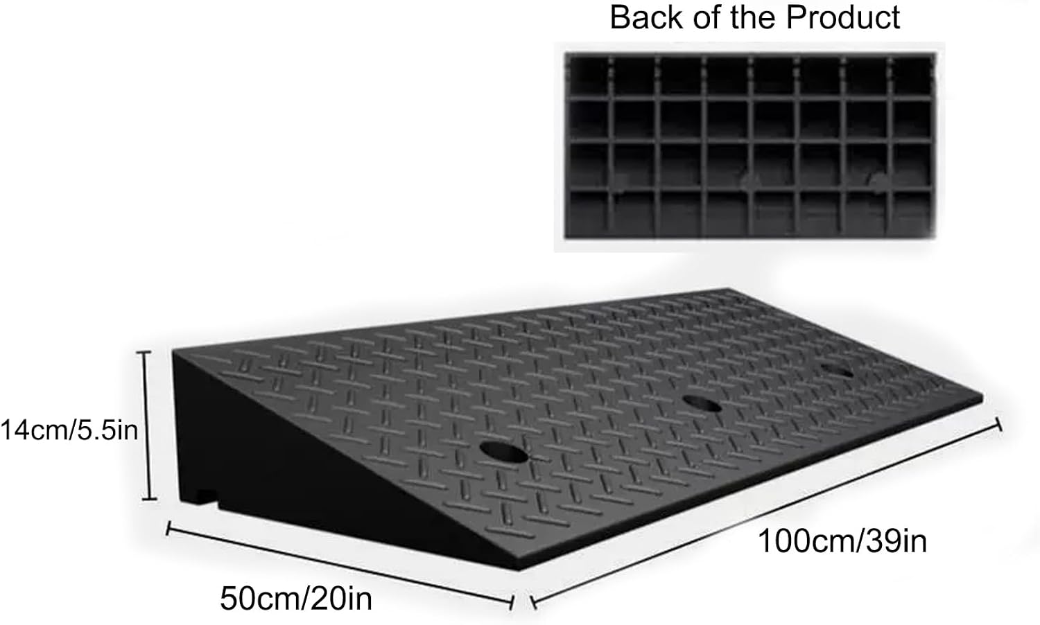 2 To 8'' Rise Car Ramps, Heavy Duty Loading Driveway Curb Ramps 2200 Lbs Driveway Ramp, Threshold Ramps, for Loading, Dock, Bike, Vehicle, Warehouse, Sidewalk(100*50*14cm/39*20*5.5in)