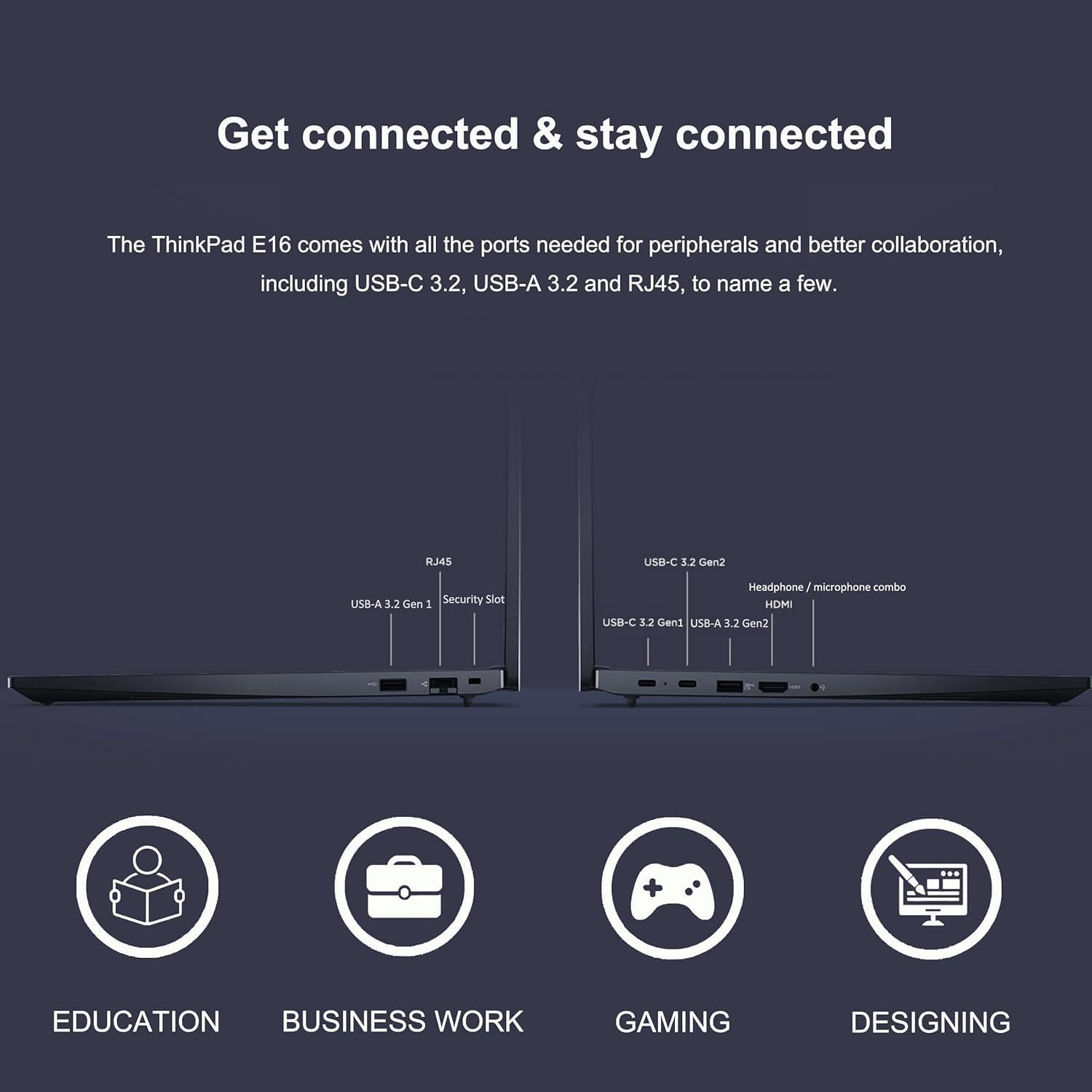 Lenovo ThinkPad E16 Gen 2 Business Laptop (16' FHD+ Touchscreen, AMD Ryzen 5 7535U (> Intel i7-1255U), 32GB DDR5 RAM, 1TB SSD) Fingerprint Reader, Webcam, Wi-Fi, Ethernet, Win 11 Pro w/ Copilot