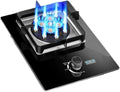 Gas Cooker 1 Burner,8.5KW Nine-Cavity High-fire Timer,Gas/LP Gas Conversion Stove,with Flameout Protection,for Home Kitchen Motor Home Camp(LPG)