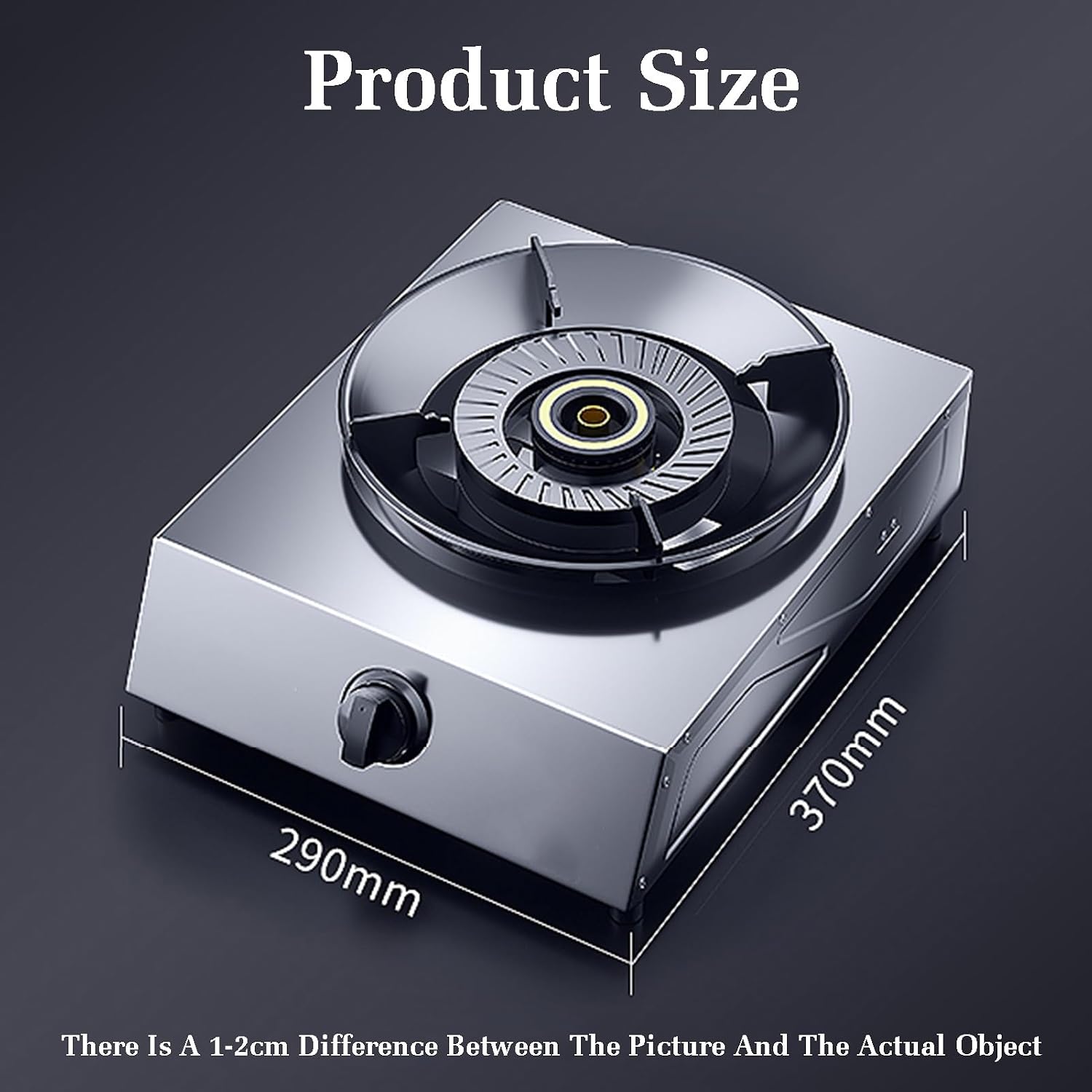 Gas Stove 1 Burner,Stainless Steel Gas Cooker,5.2W Indoor Regulators,Gas/LPG Gas Conversion Stove,with Flameout Protection,for Home Kitchen(LPG)