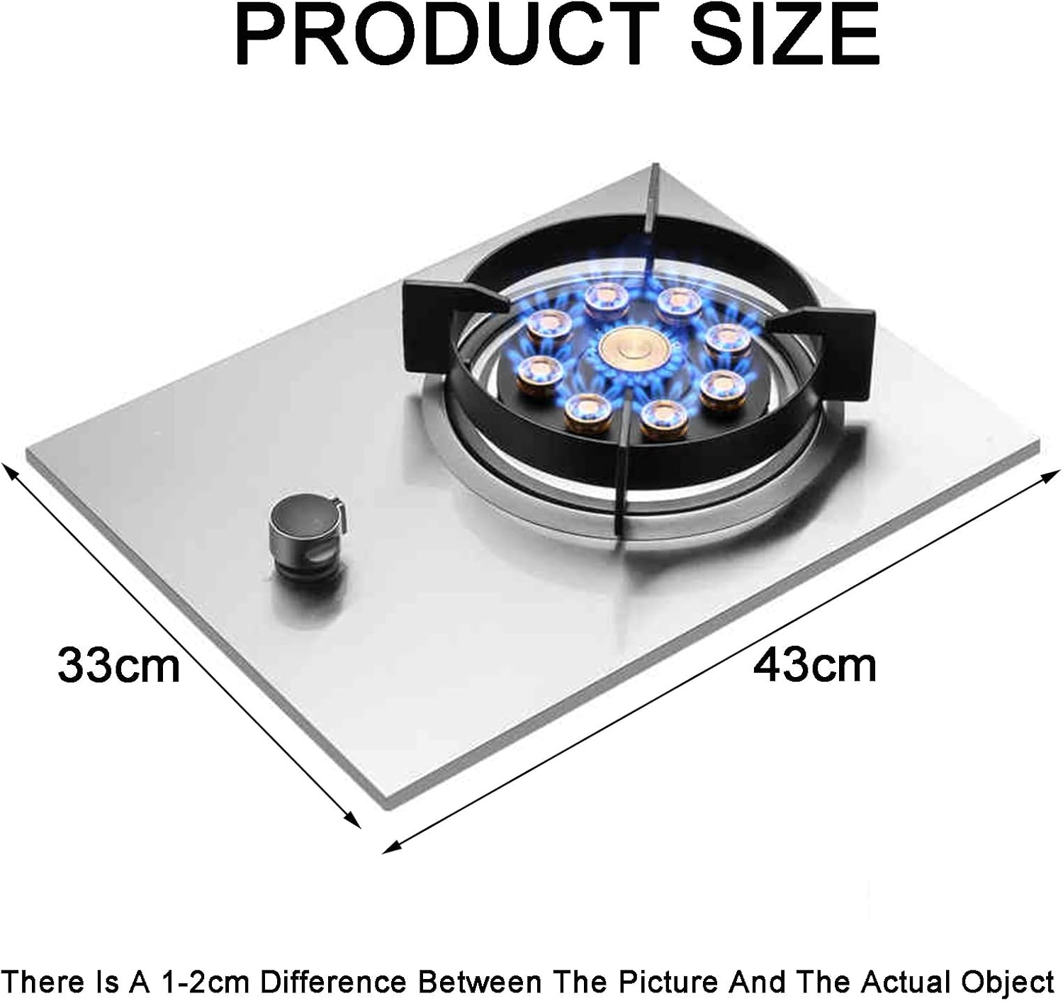 Gas Cooker,7.0kW Household High-Burner Gas Stove,Stainless Steel Single-Burner,for Food Stalls Family Restaurants(NG)
