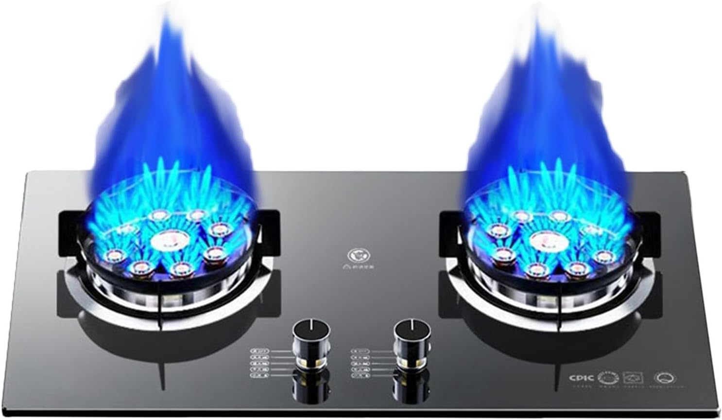 Propane Stove,2 Burners Portable Propane Stove,tempered Glass Gas Cooktop,Maximum 15354BTU for Food Trucks and Family Restaurants (Color : LPG, Size : Style 2)