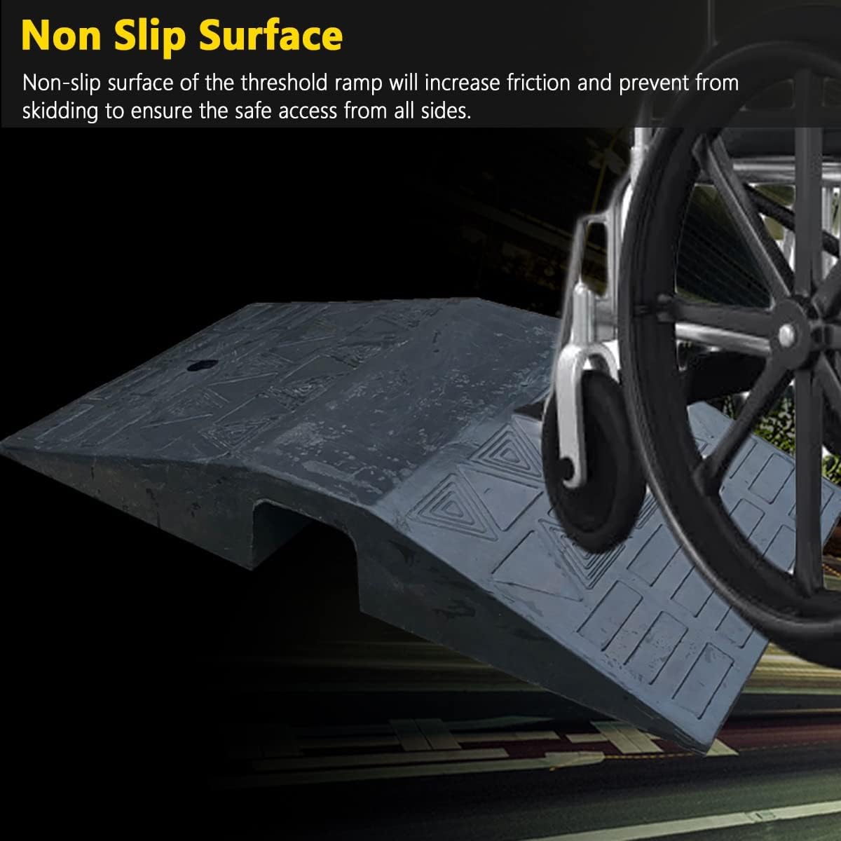 JYDQM Wheelchair Ramp Portable Rubber Ramps for Door Threshold 4. 3 Inch Rise, Portable Entry Ramps for Doorways, Wheelchair Bridge Ramp for Scooter Electric Wheelchairs, YWCG2003647