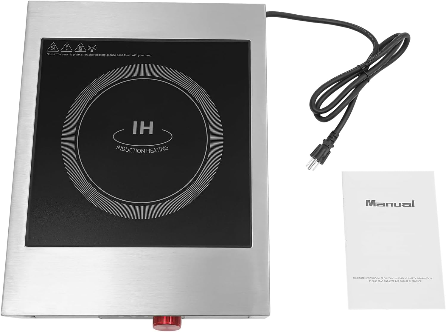 Commercial Induction Cooktop 3500W Portable with LED Display, 12' Cooking Zone & Adjustable Temp 176-572°F for Restaurants, Home Chefs, RV Cooking