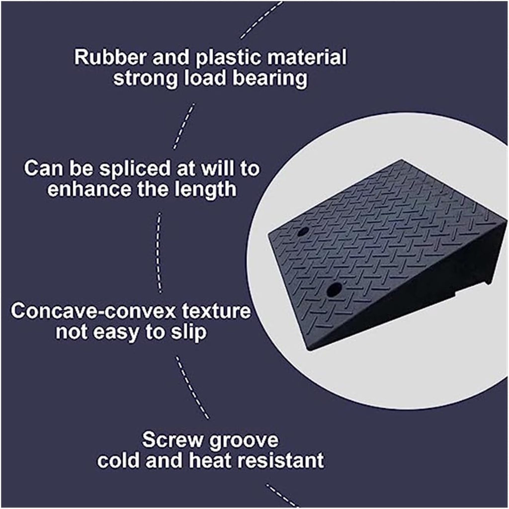 Threshold Ramp, Wheelchair Ramp for Driveway Curb Entryway Doorways, 4in/ 5in/ 6in/ 7in /8in Rise Safety Non-Slip Rubber Threshold Transition Ramp, 39in Depth (Color : Blac