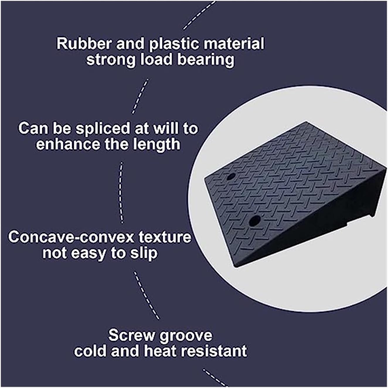 Threshold Ramp, Wheelchair Ramp for Driveway Curb Entryway Doorways, 4in/ 5in/ 6in/ 7in /8in Rise Safety Non-Slip Rubber Threshold Transition Ramp, 39in Depth (Color : Blac
