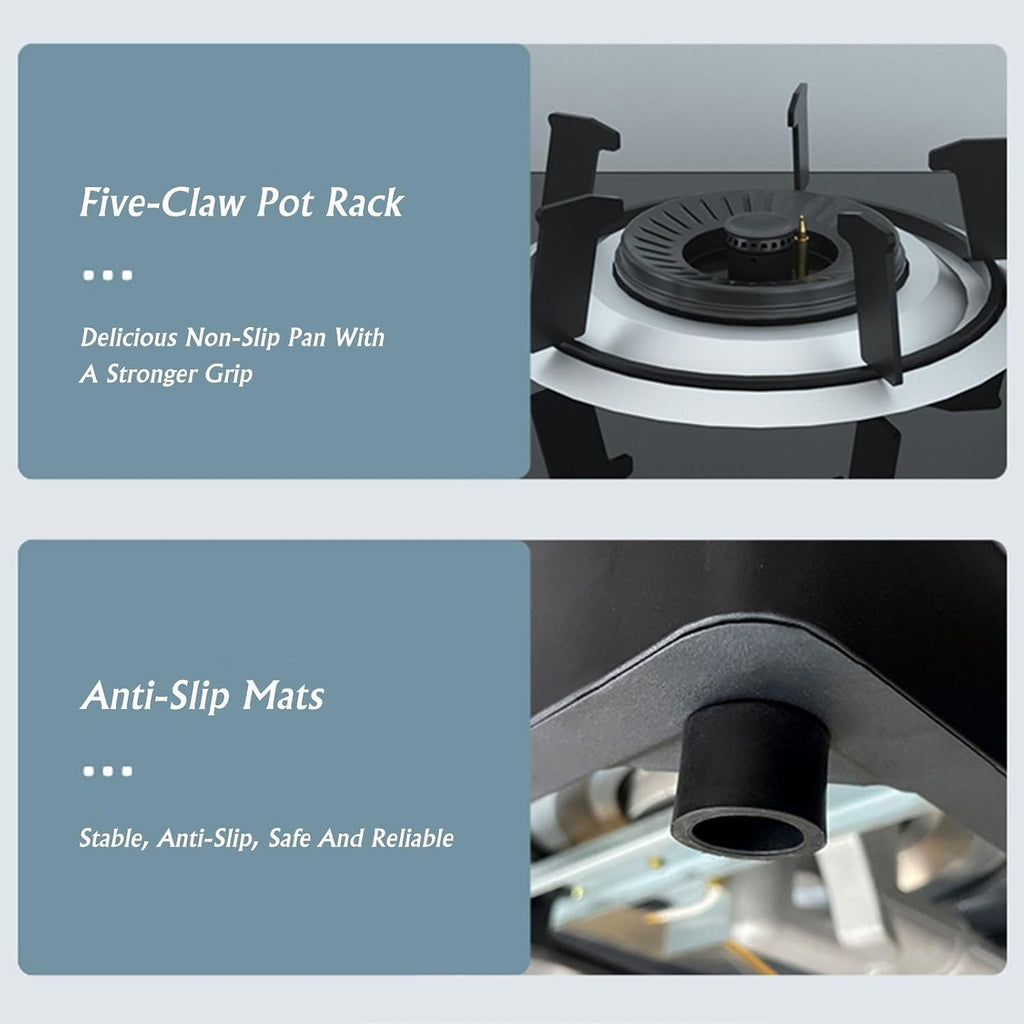 Propane Stove 2 Burners Portable Propane Stove,17742.4BTU High Power Tempered Glass Gas Cooktop for Home Use Food Stalls and Canteens (Color : NG)