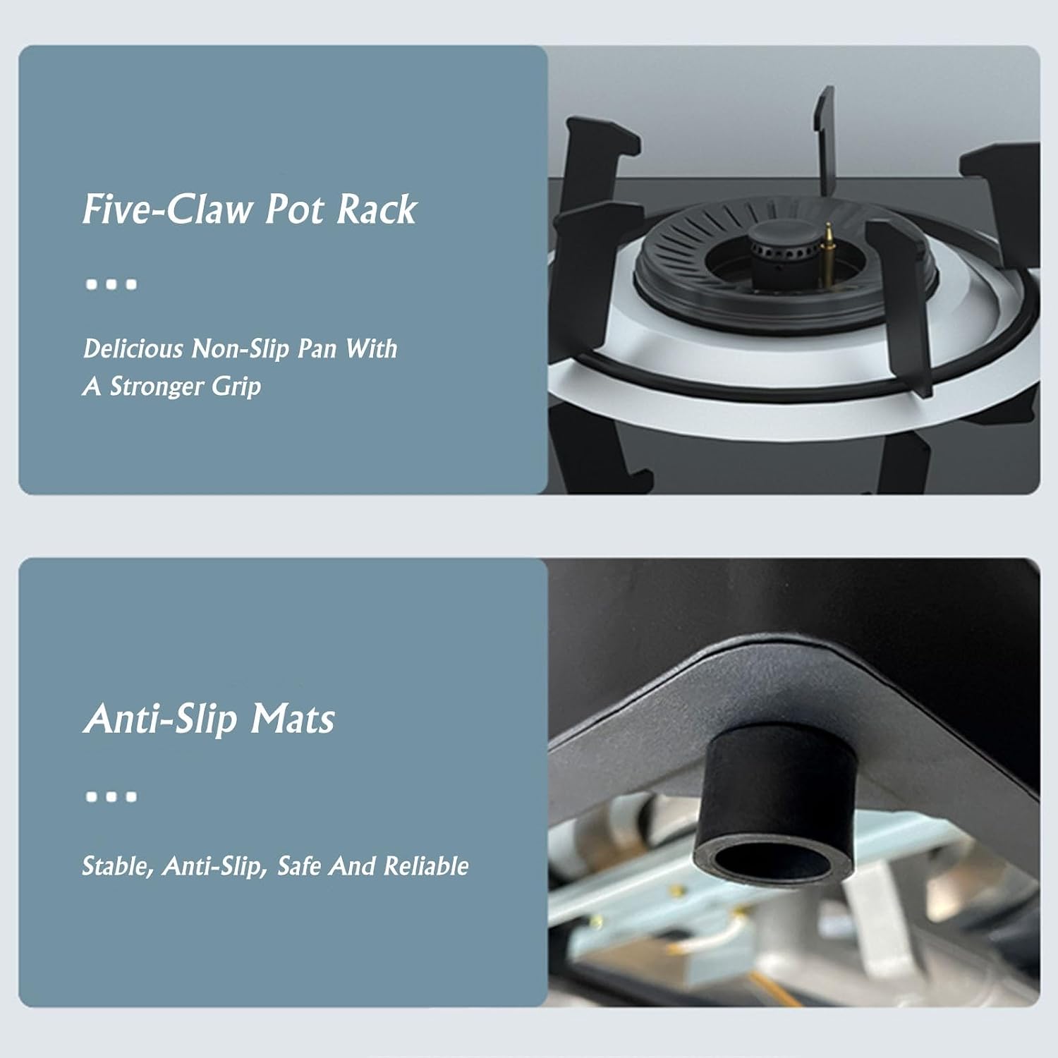 Propane Stove 2 Burners Portable Propane Stove,17742.4BTU High Power Tempered Glass Gas Cooktop for Home Use Food Stalls and Canteens (Color : NG)