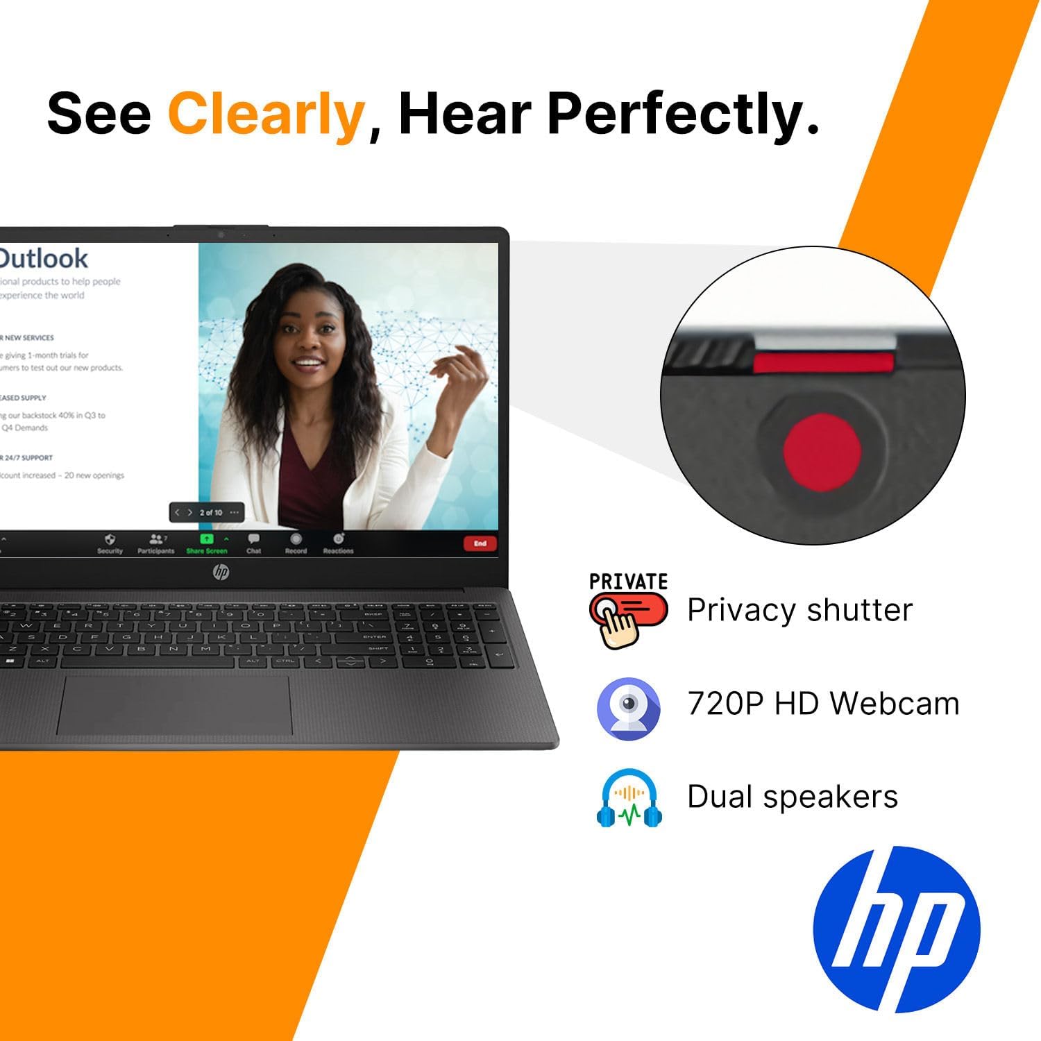 HP 255 G10 2026 Edition Business Laptop | AMD Ryzen 5 7530U (Beat i7-1165G7) | 15.6' FHD Display | 8GB RAM | 256GB SSD | Numeric Keypad | Wi-Fi 6 | Windows 11 | for Business & Student