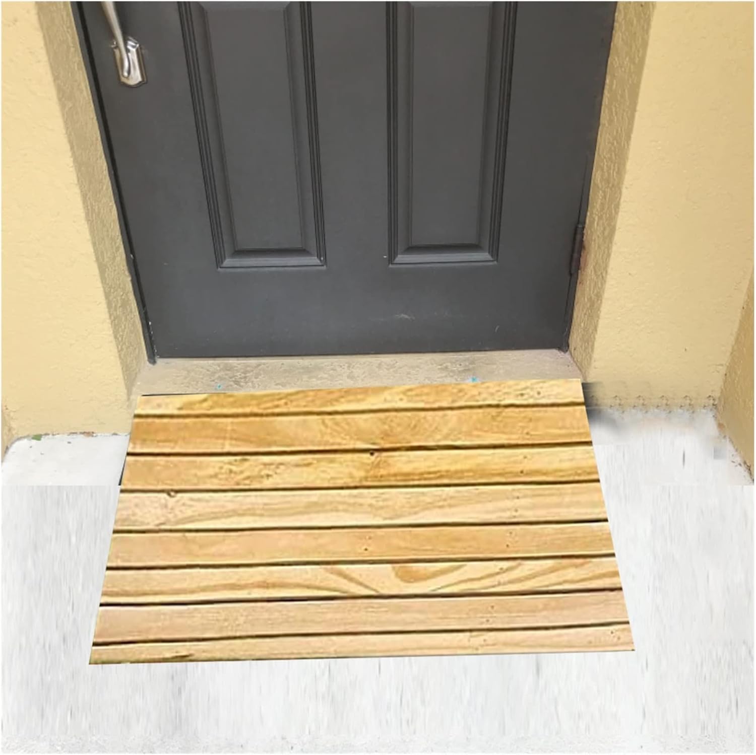 Wooden Threshold Ramps, 5'/6'/7' High Doorway Wheelchair Ramps, Anti-Slip Entrance Ramps for Home/Front Doors (Size: 30x33.8x13cm/11.8x13.3x5in)