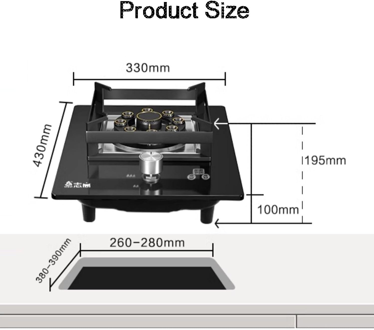 Gas Stove 1 Burner, Propane Cooktop,Portable Gas Cooktop with Thermocouple Protection,Lpg/Ng for Apartments(LPG)