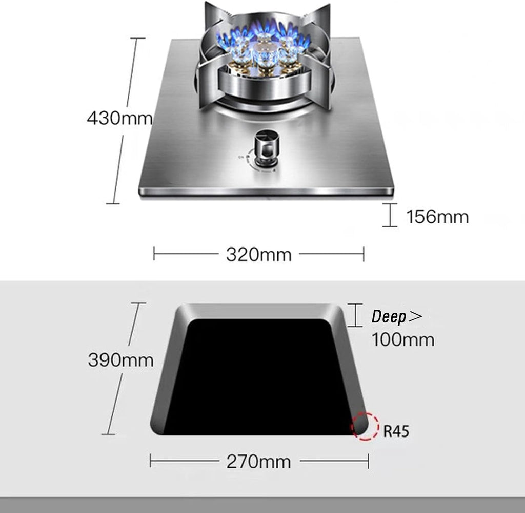 Propane Gas Stove,Single Burner Propane Stove,tabletopstainless Steel,Max 24566.4BTU with Pulse Electronic Ignition Suitable for Apartments, Kitchens and More