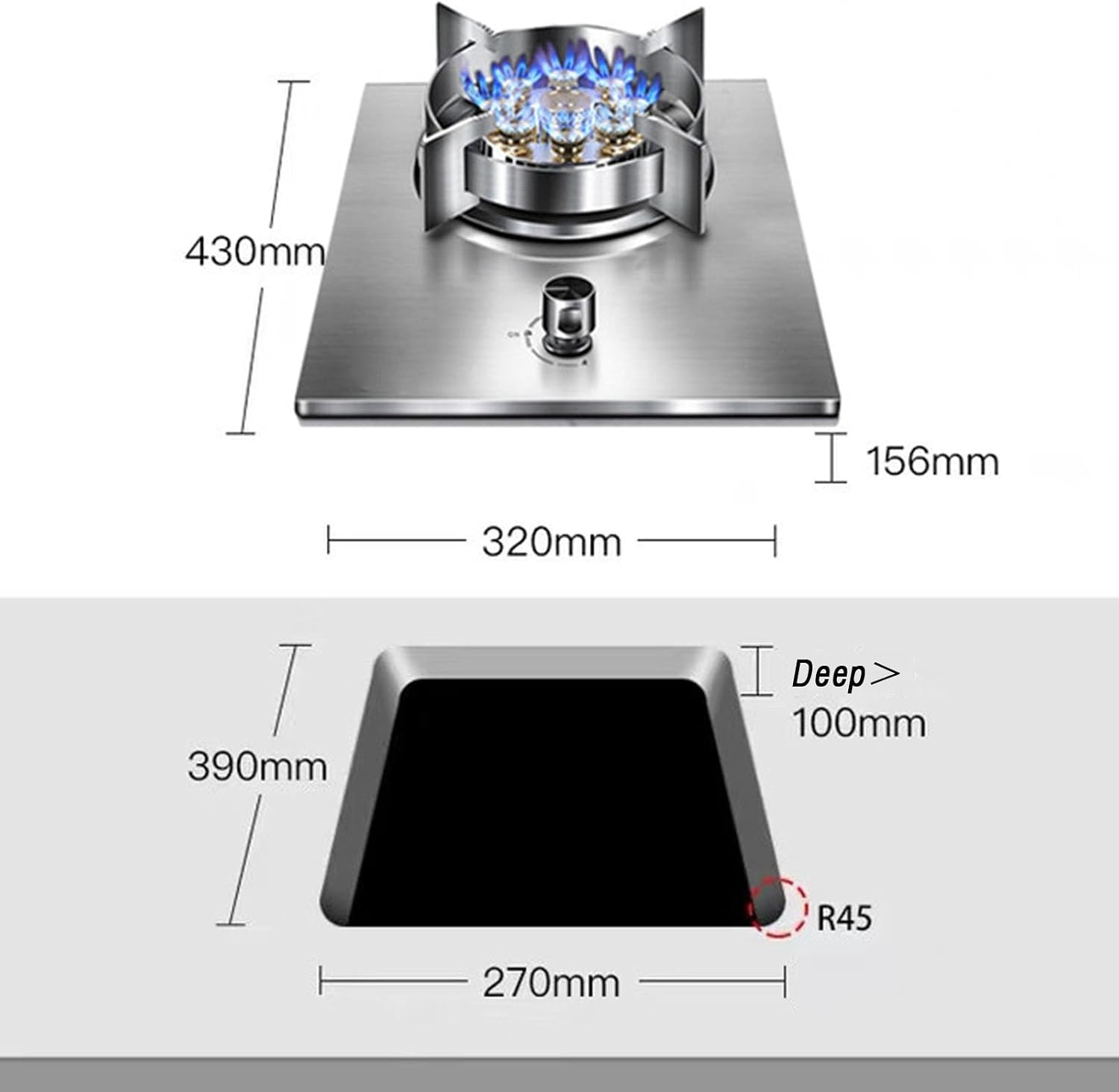 Propane Gas Stove,Single Burner Propane Stove,tabletopstainless Steel,Max 24566.4BTU with Pulse Electronic Ignition Suitable for Apartments, Kitchens and More