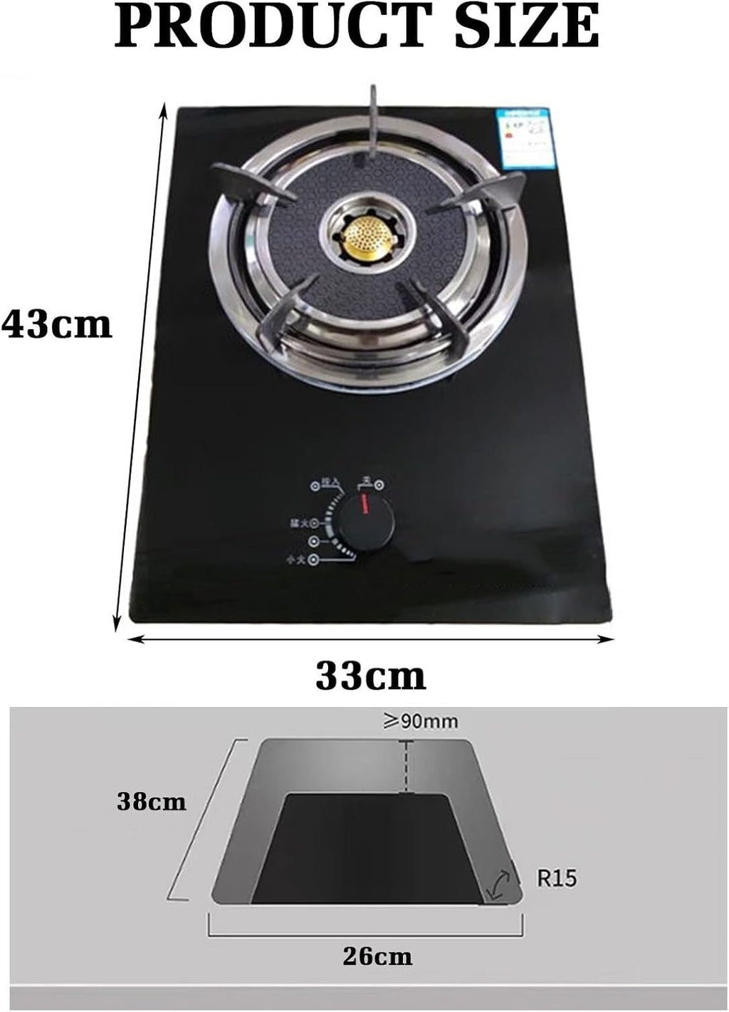Gas Stove Single Burner,5.2KW Kitchen Counter Top Stove,Gas/LP Gas Conversion Stove,with Accidental Flameout Protection Device,for Home Kitchen(NG)