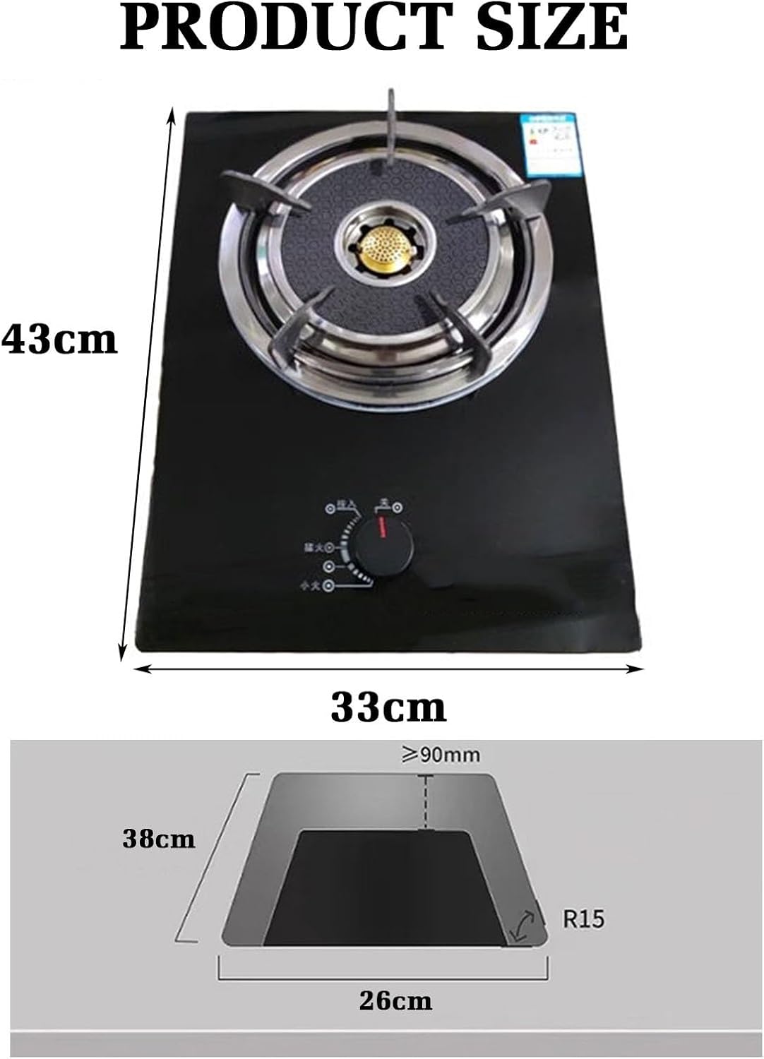 Gas Stove Single Burner,5.2KW Kitchen Counter Top Stove,Gas/LP Gas Conversion Stove,with Accidental Flameout Protection Device,for Home Kitchen(NG)
