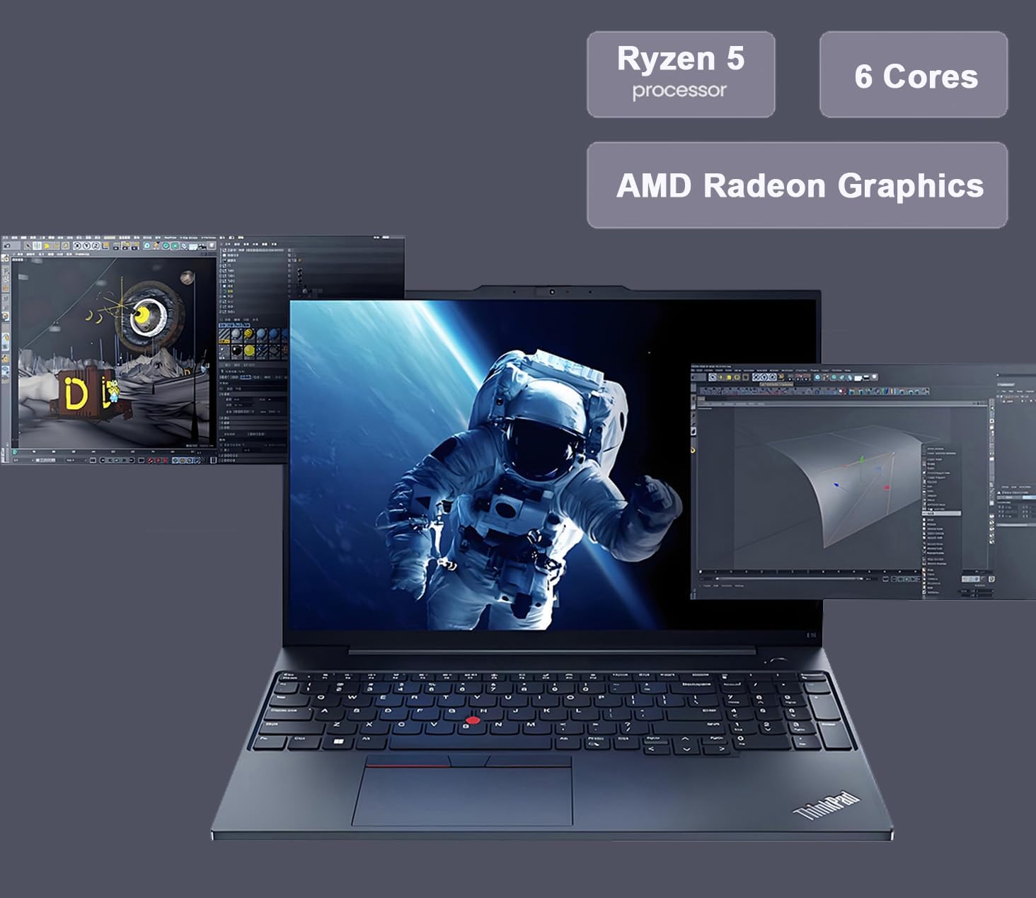 Lenovo ThinkPad E16 Gen 2 Business Laptop (16' FHD+ Touchscreen, AMD Ryzen 5 7535U (> Intel i7-1255U), 16GB DDR5 RAM, 512GB SSD) Fingerprint Reader, Webcam, Ethernet, Win 11 Pro w/ Copilot, Black
