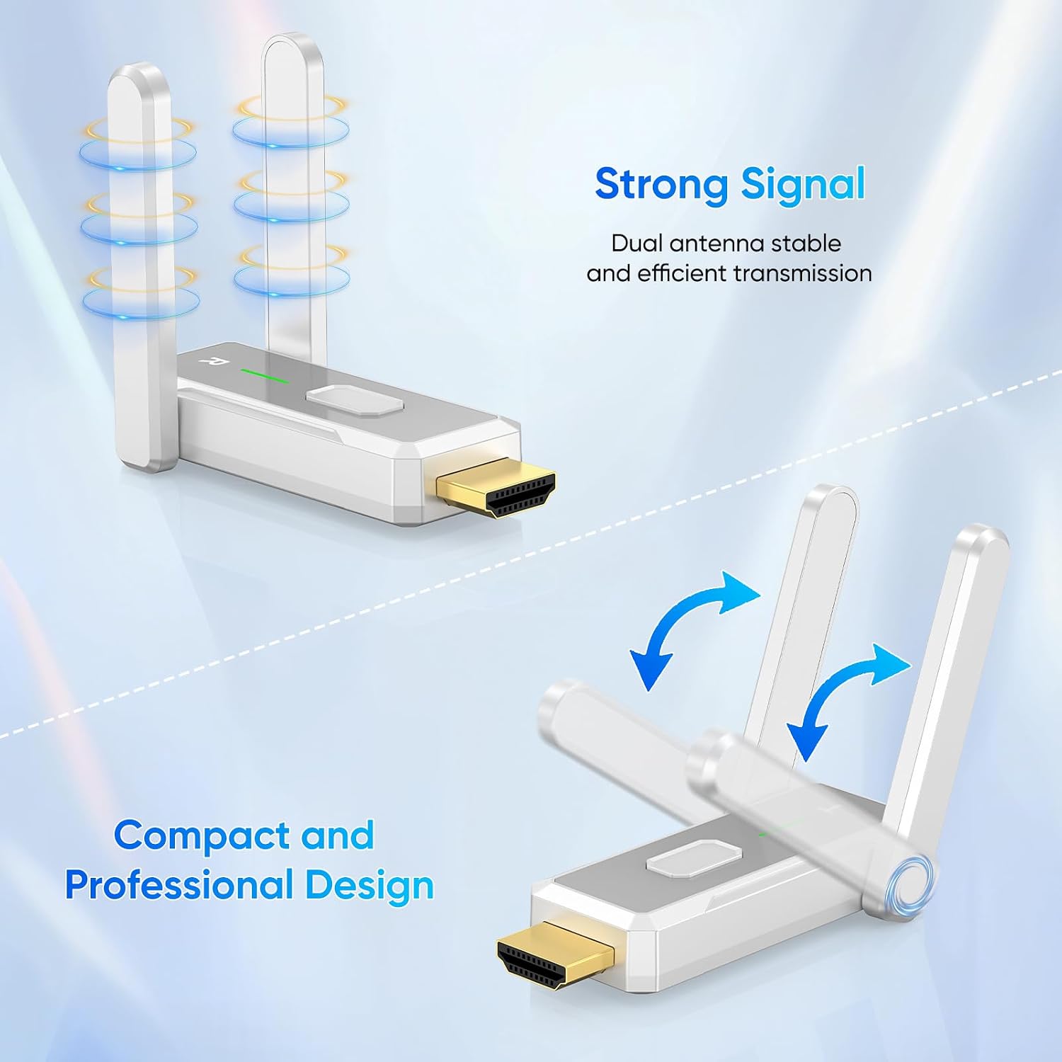 Wireless HDMI Transmitter and 4 Receivers, Up to 6 RXs,No Hot, 150M/500FT, Plug & Play,2.4/5GHz Wirelessly Casting Content to Multiple Screens, Wireless HDMI Splitter for TV/Projector/Laptop (Sliver)