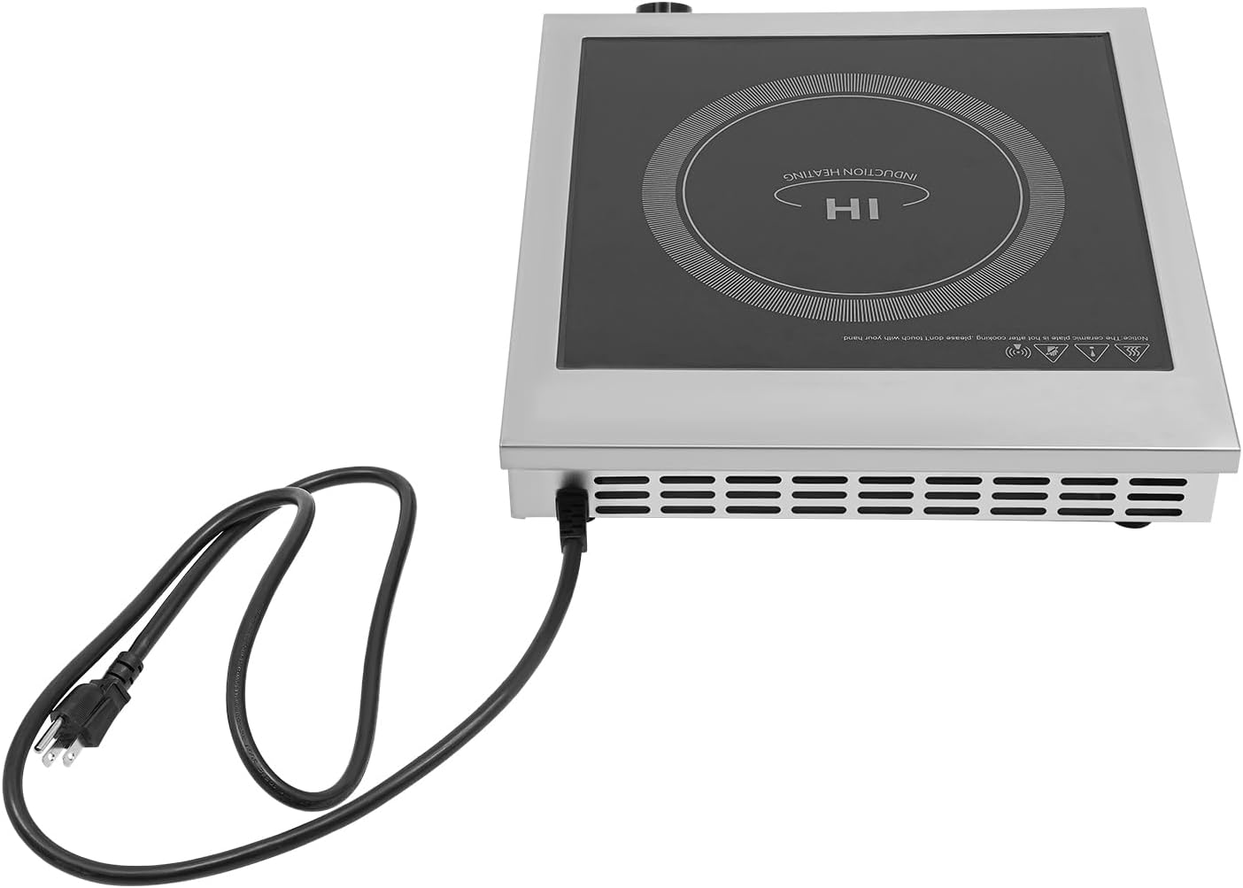3500W Electric Stove, Commercial Induction Cooktop with LED Digital Display Screen, Single Induction Burner, Overheat Protection Countertop, Knob & Touch Control