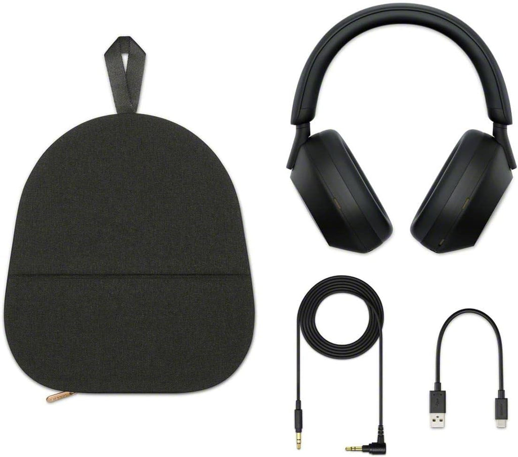 Sony WH-1000XM5 The Best Wireless Noise Canceling Headphones with Auto Noise Canceling Optimizer, Crystal Clear Hands-Free Calling, and Alexa Voice Control, with Stand, P-Bank & Wall Plug (Black)