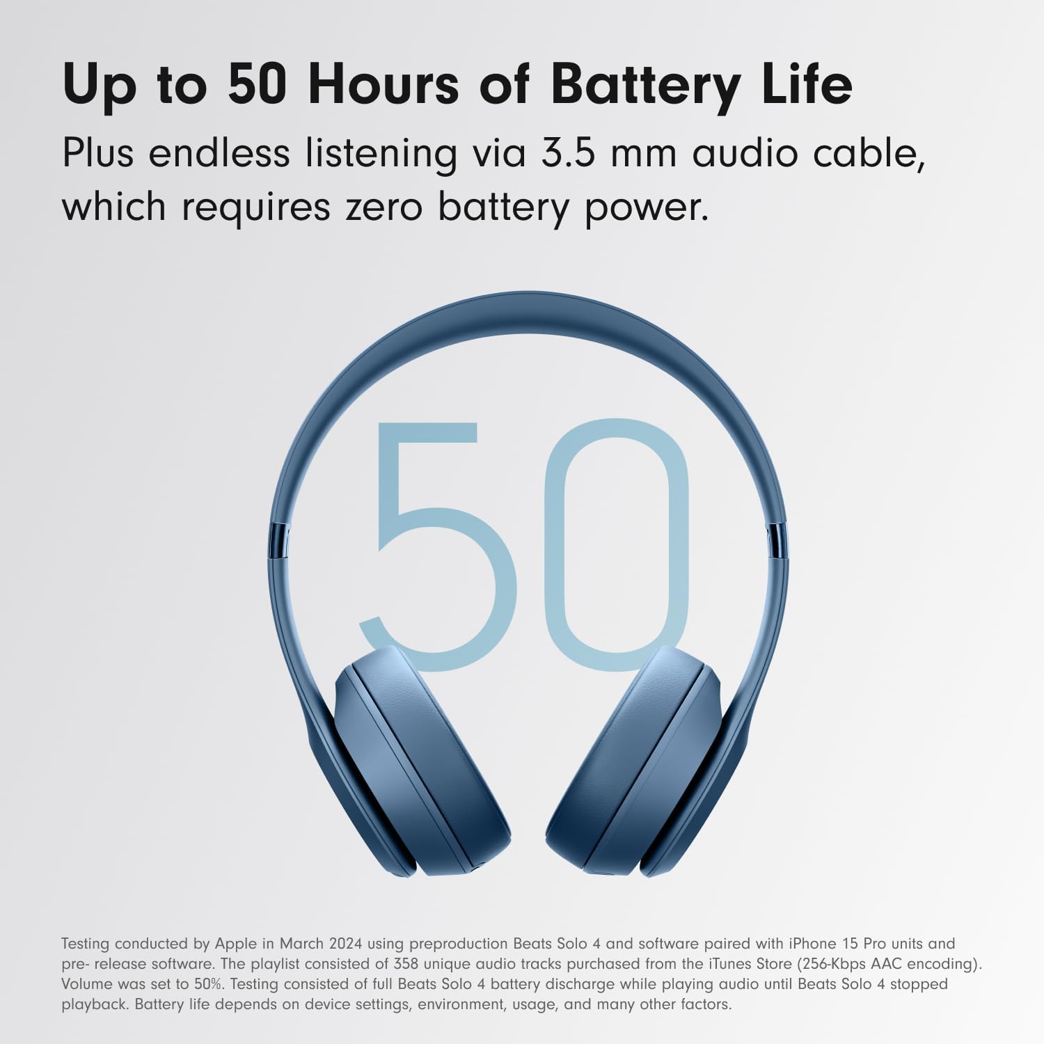 Beats Solo 4 Wireless Headphones with 20W Power Adapter - Slate Blue