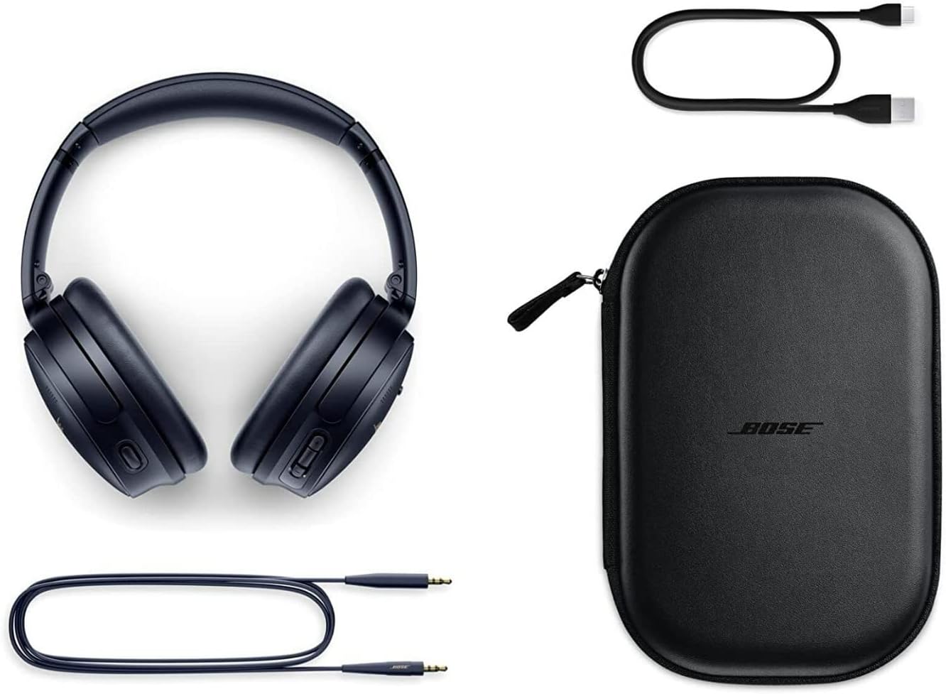 Bose QuietComfort 45 Bluetooth Wireless Noise Cancelling Headphones, Midnight Blue - Limited Edition (Renewed)