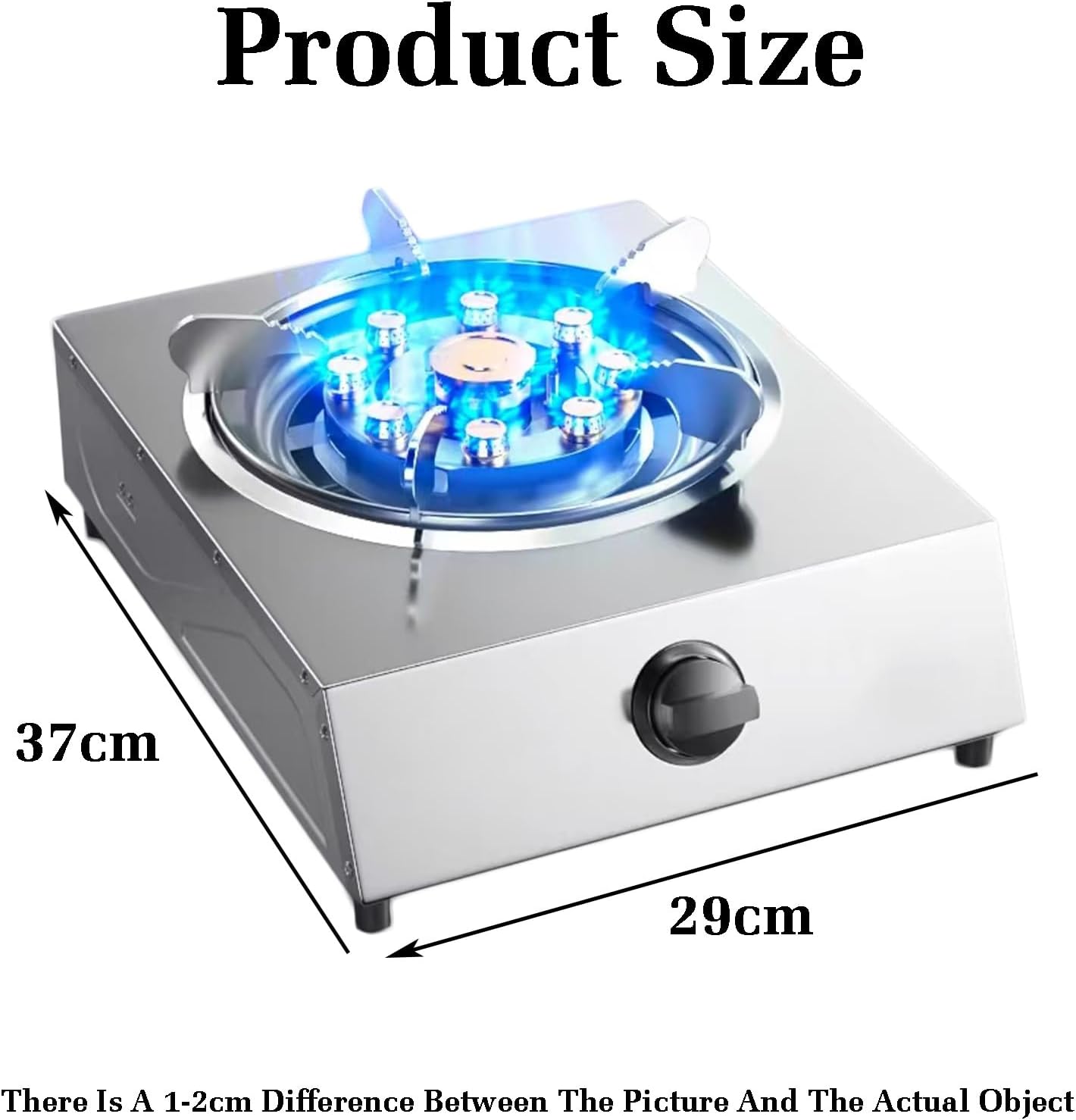 Gas Stove,Single Burner,5.2W Nine-Cavity High-fire Timer,Stainless Steel Catering Indoor Regulators,with Flameout Protection,for Home Kitchen(LPG)