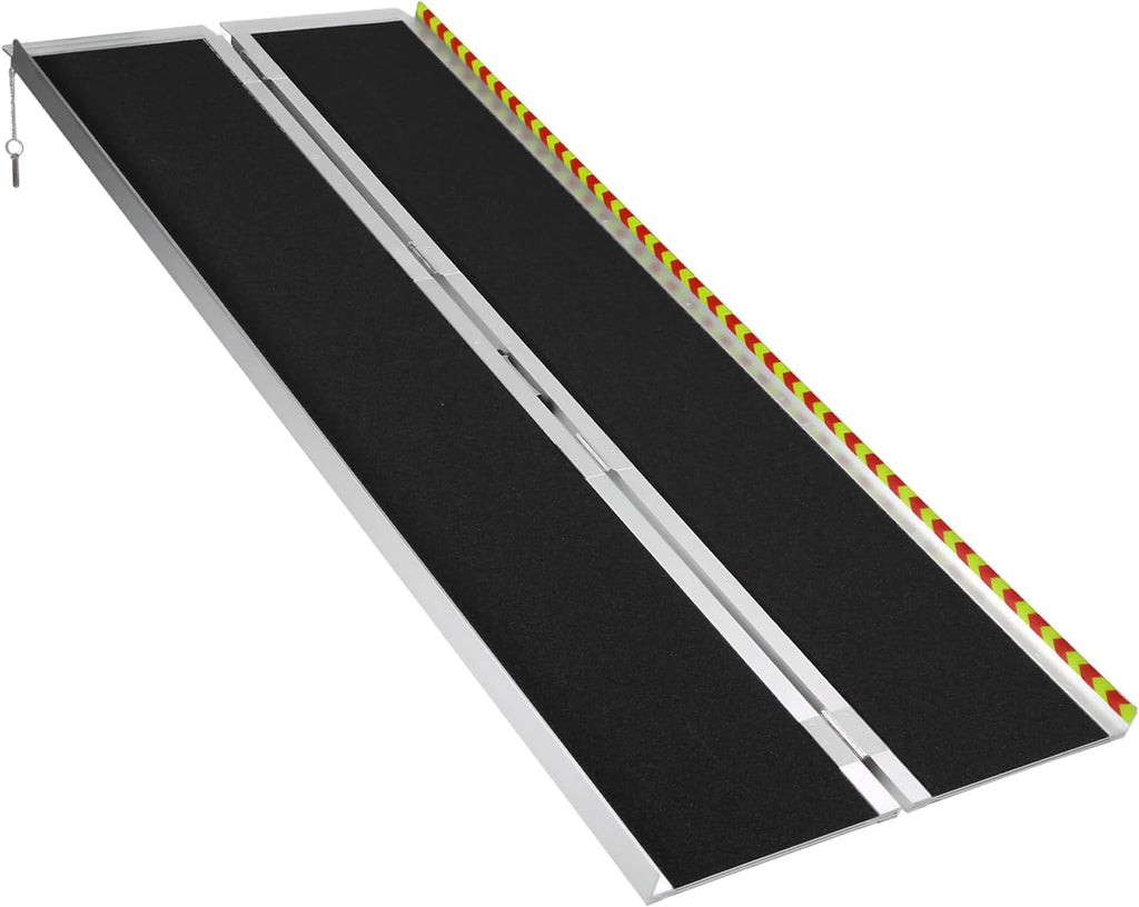 Generic Portable Wheelchair Ramp Aluminum Folding Handicap Ramp Door Threshold Wheelchair Ramp for Home Steps Stairs Entry Threshold Doorways