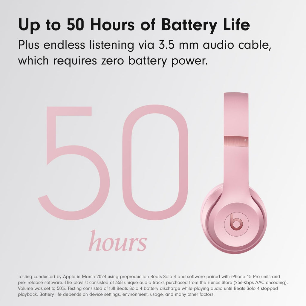 Beats Solo 4 Wireless Headphones with 20W Power Adapter - Metallic Pink