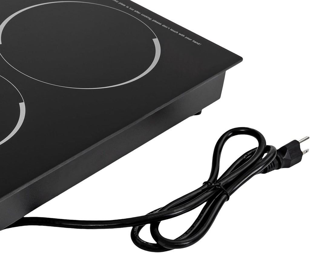 Portable Double Induction Cooktop,2100w Low Noise Induction Cooker 2 Burners With Safety Lock,Built In/Tabletop 9 Temp Settings Countertop Burners For Kitchens, Cabins,Etc