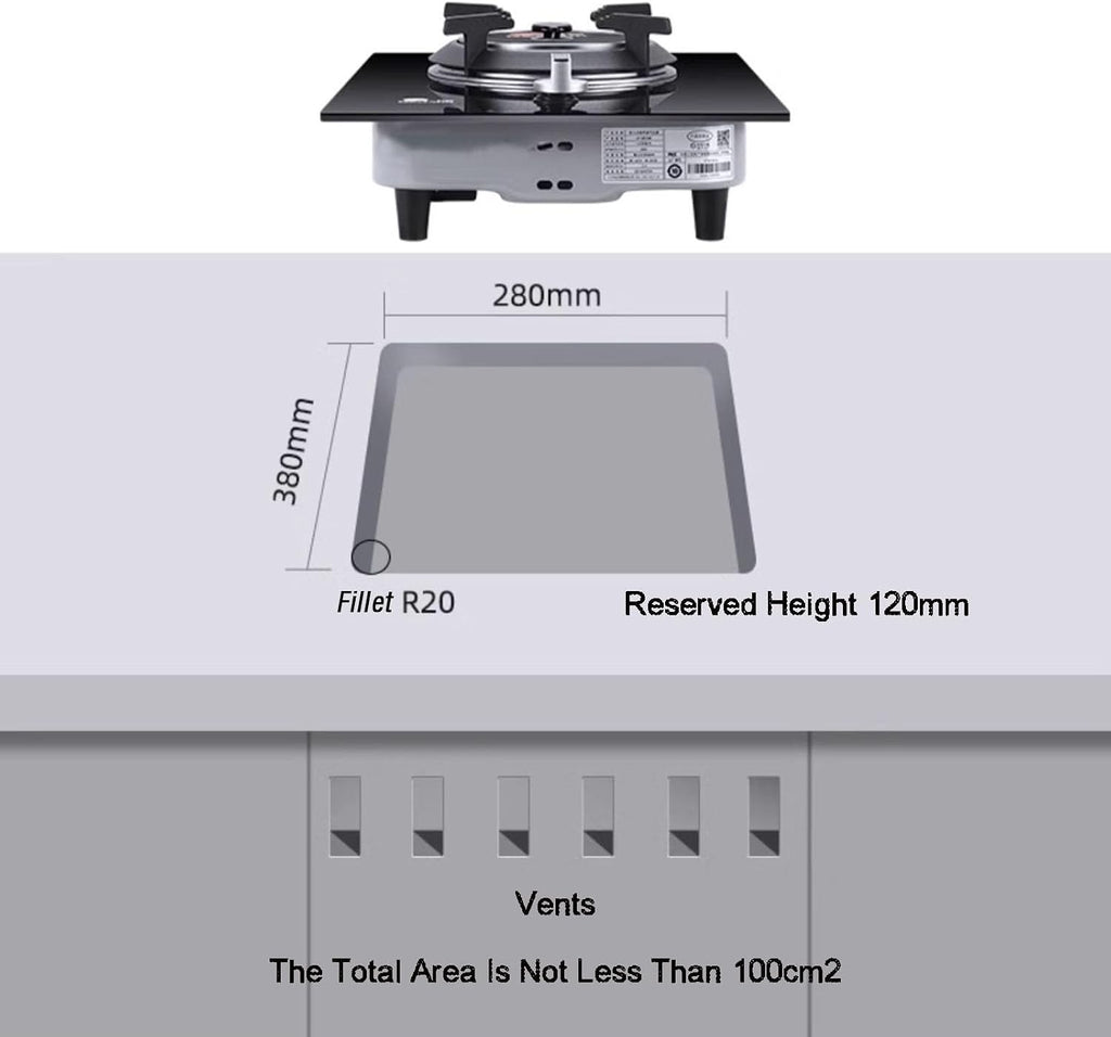 Single-Burner Gas Stove,Black Glass Cast Iron Pot Holder,with flameout Protection Device,for Restaurant,Home(LPG)