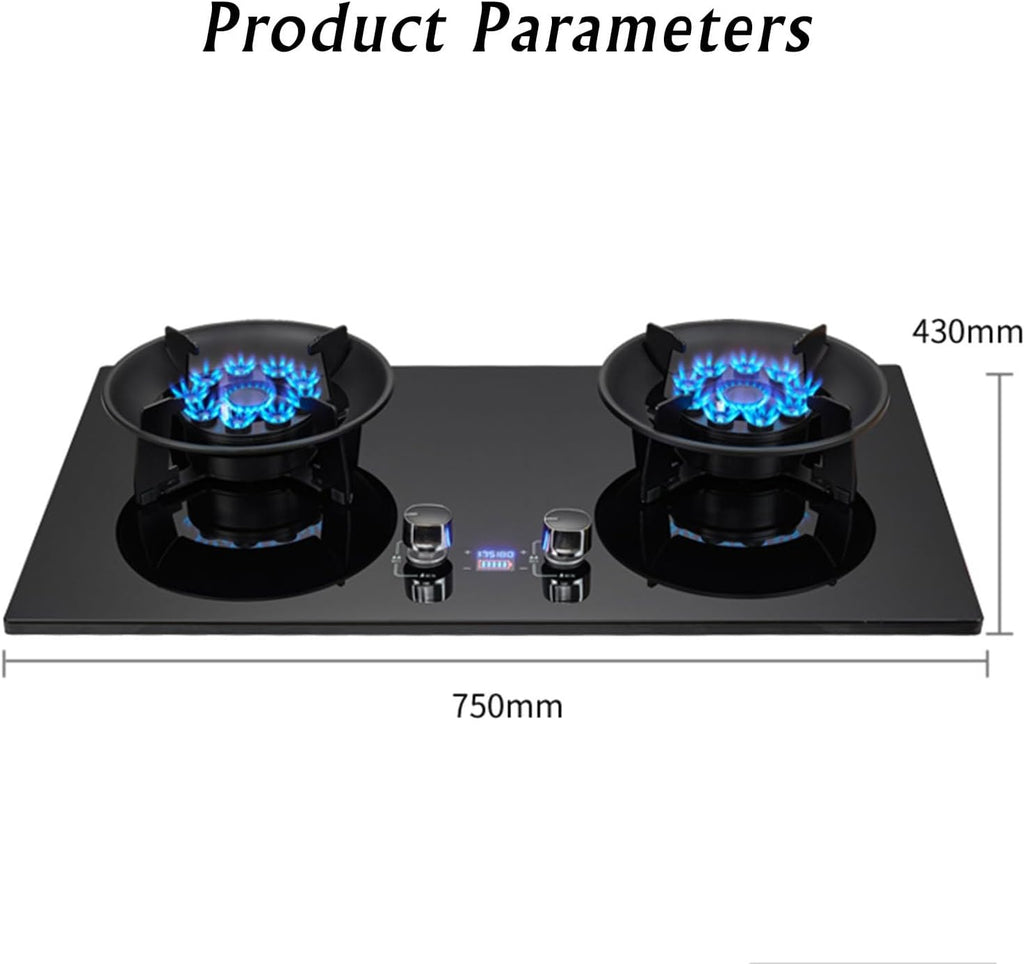 Propane Stove,2 Burners Portable Propane Stove,17742.4BTU High Power Tempered Glass Gas Cooktop for Kitchen Outdoor RV and Apartments (Color : LPG)