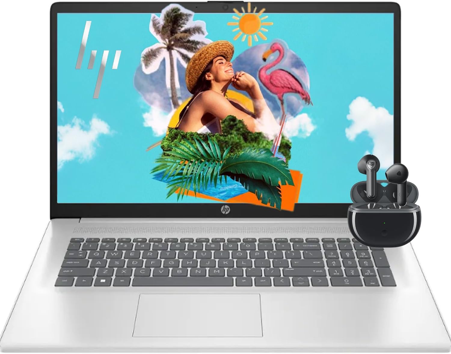 HP 17.3' Business Laptop with Copilot AI | AMD Ryzen 5 6-Core Processor | 64GB RAM | 2TB SSD | AMD Radeon Graphics | Anti-Glare | Wi-Fi 6 | USB-C & HDMI | Bluetooth Earbuds | Windows 11