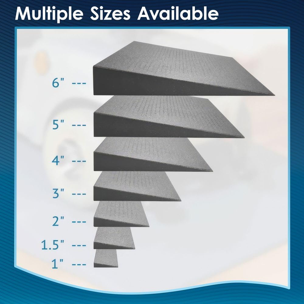 4' Doorway Threshold Ramp for Wheelchair, 800 lb Cap, High-Density Composite, Silver Spring