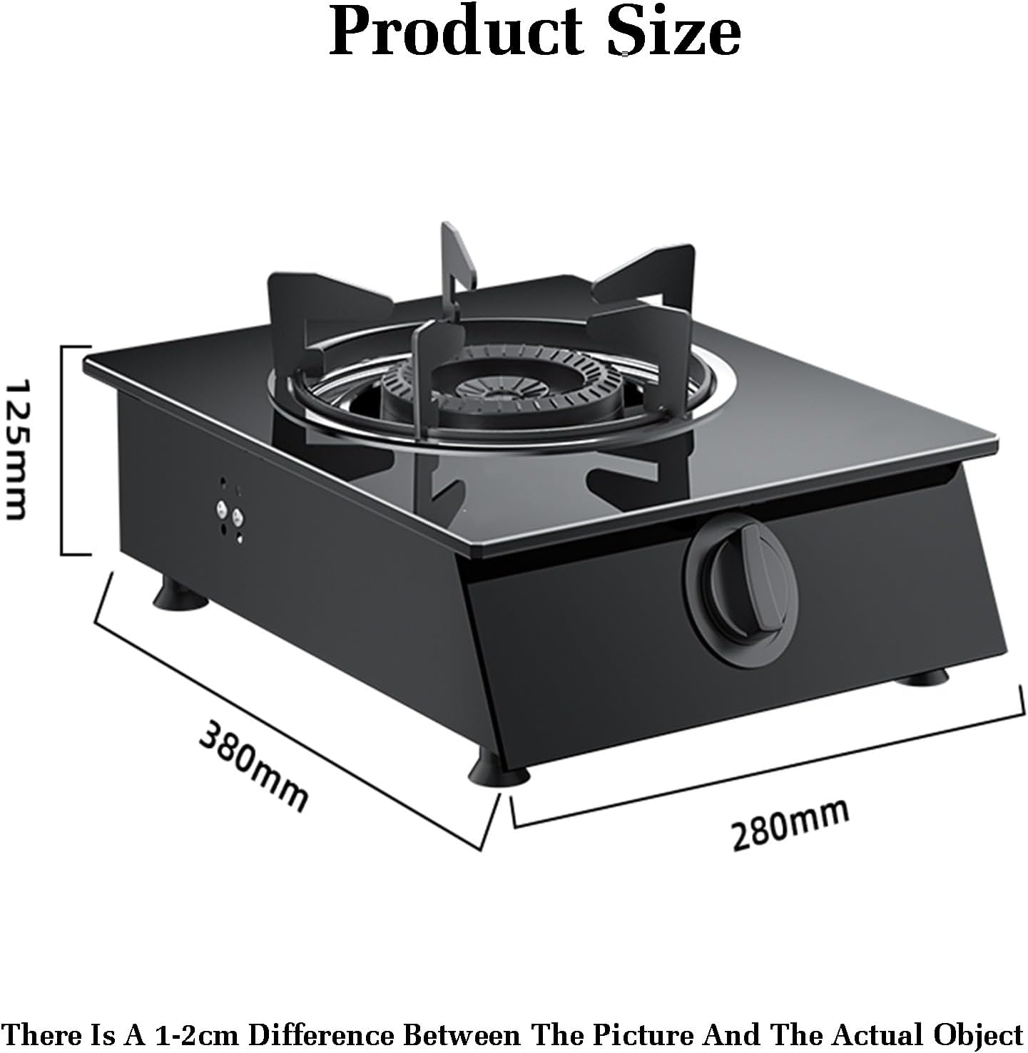 Gas Cooker 1 Burner,4.2KW Gas Stove,Gas/LP Gas Conversion Stove,Tempered Glass Cast Iron Pot Rack,with Flameout Protection,for Home Kitchen(LPG)