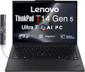 Lenovo ThinkPad T14 Gen 5 AI Business Laptop 14.0' IPS FHD+ (Intel Core Ultra 7 155U(>i7-13700H), 16GB DDR5, 2TB SSD, Copilot, Backlit KB, Fingerprint, 2 Thunderbolt 4, 5MP Webcam, DKZ Hub, Win11P)
