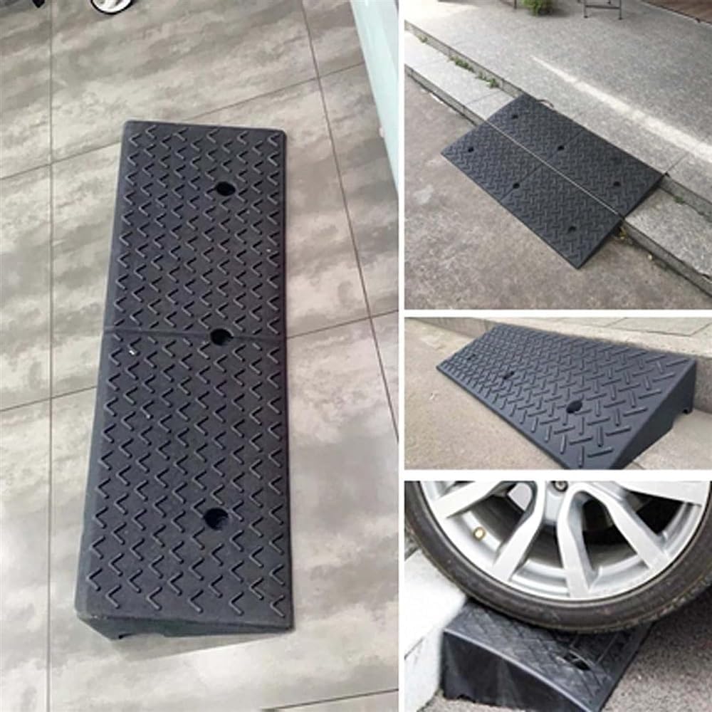 JIUYUEYA Kerb Ramps, Mobility Scooter Ramps, Portable Lightweight Ramps Threshold Ramps for Driveway, Sidewalk, Wheelchairs and Scooters,with Fixing Screws (Size : 39x12x6 inches)