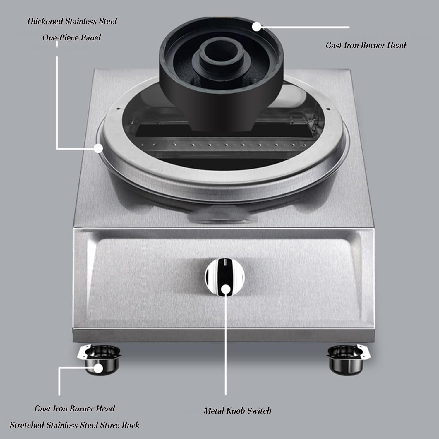 Single Burner Gas Stove,Medium and High Pressure Cast Iron Stove,with Thermocouple Protection,High Pressure Single Propane Burner,for Restaurant,fome