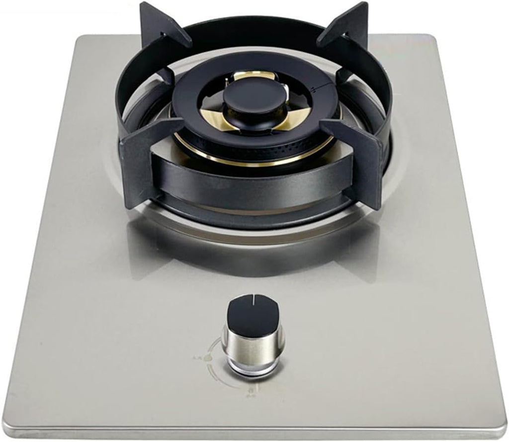 Gas Stove 1 Burner,5.2KW All-Copper Stainless Steel Gas Stove,Tabletop Embedded Gas Stove,with Flameout Protection Child Lock Device(LPG)