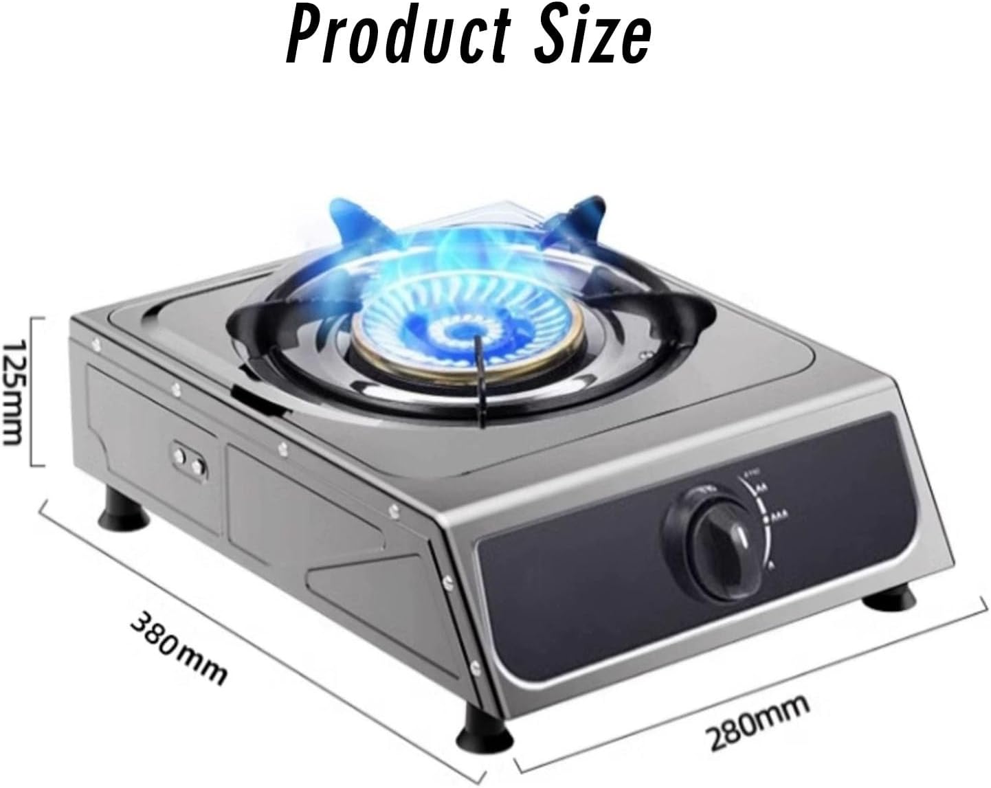 Household Single Burner,Tabletop Stainless Steel Gas Stove,Thermocouple Protected for Easy Cleaning(LPG)(NG) (Size : NG)
