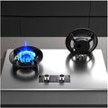 Flip Top Gas Stove 2 Burners Gas Stove 5.2KW, Double Sided Independent Timer Accidental Flameout Protection Device for Home Kitchen Camping Garden Catering(NG)