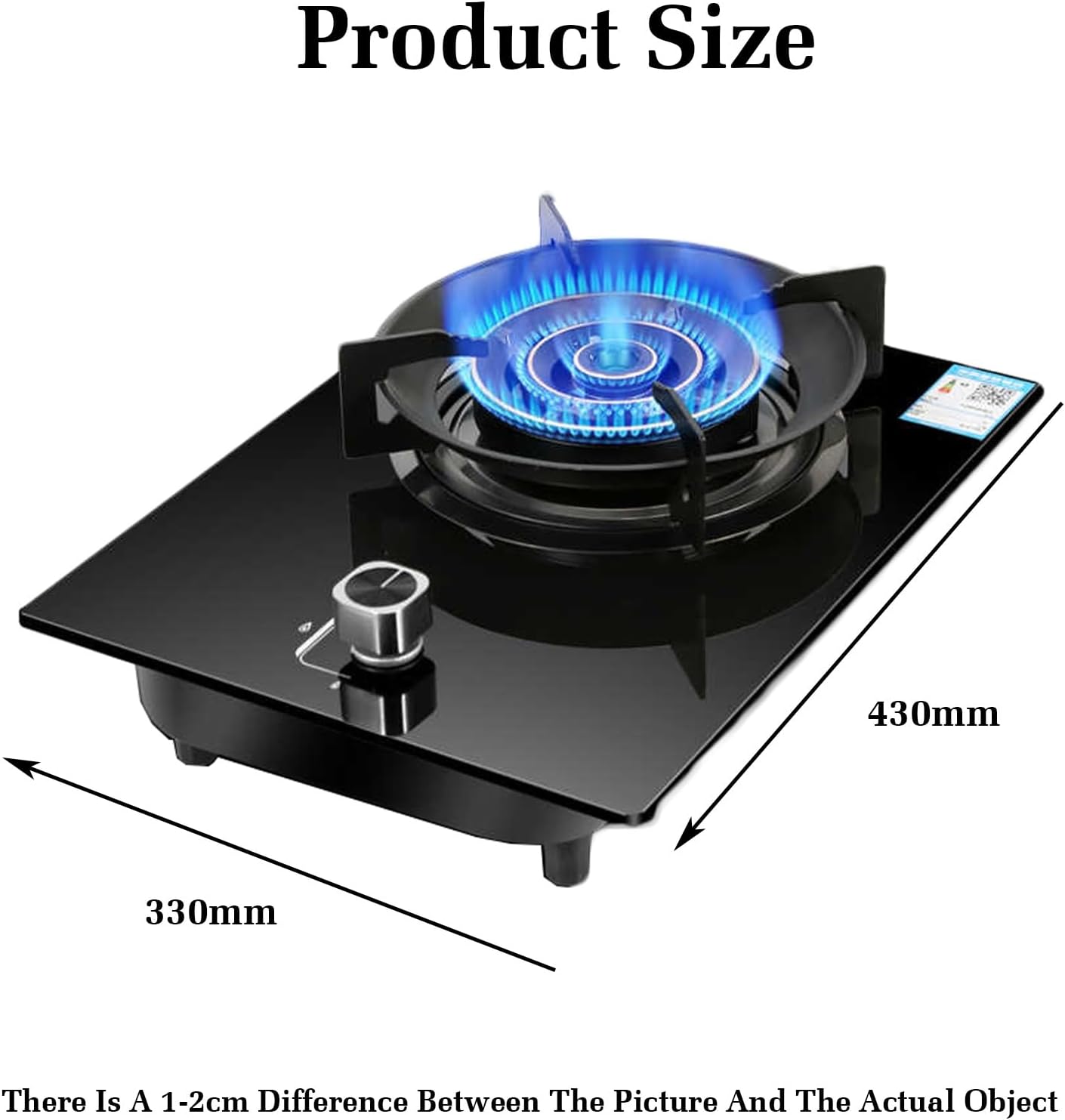 Gas Cooker 1 Burner,Counter Top Stove 5.2KW Gas,Gas/LP Gas Conversion Stove,Cast Iron Pot Rack,with Flameout Protection,for Home Kitchen Motor Home Camp(LPG)