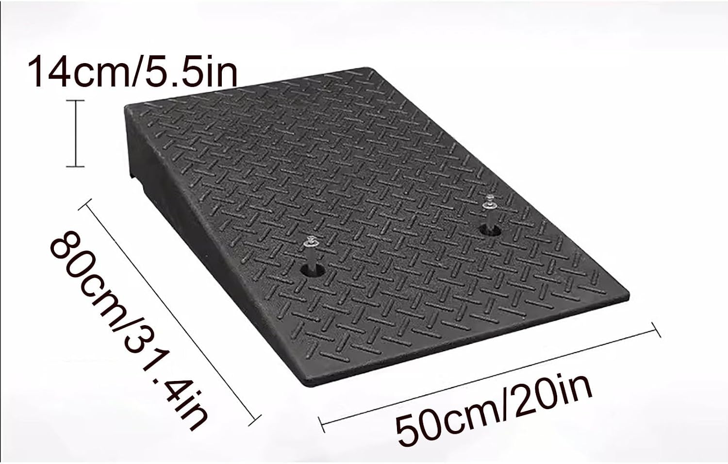 Rubber Curb ramp, high Heavy Duty Rubber Threshold ramp, Portable car Suitable for car Wheelchair Pedal, Stair Door ramps(50 * 80 * 14cm/20 31.4 5.5in)