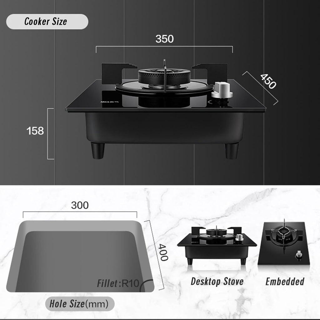 1 Burner Propane Stove,Portable Gas Stove,Tempered Glass Max 15354BTU with Pulse Electronic Ignition Suitable for Apartments or Kitchens(black) (Color : NG)