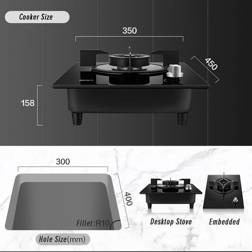 1 Burner Propane Stove,Portable Gas Stove,Tempered Glass Max 15354BTU with Pulse Electronic Ignition Suitable for Apartments or Kitchens(black) (Color : NG)